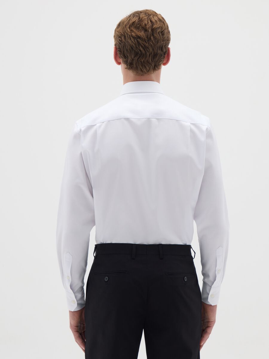 Men's white pure cotton easy iron shirt_3