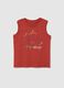 Children's red pure cotton tank top regular fit_0