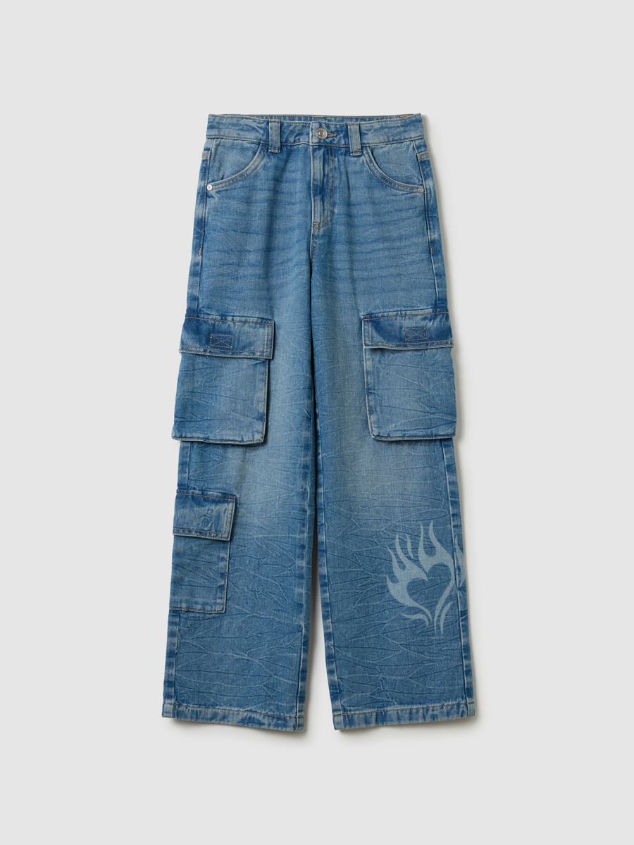 Cargo jeans with heart print_0