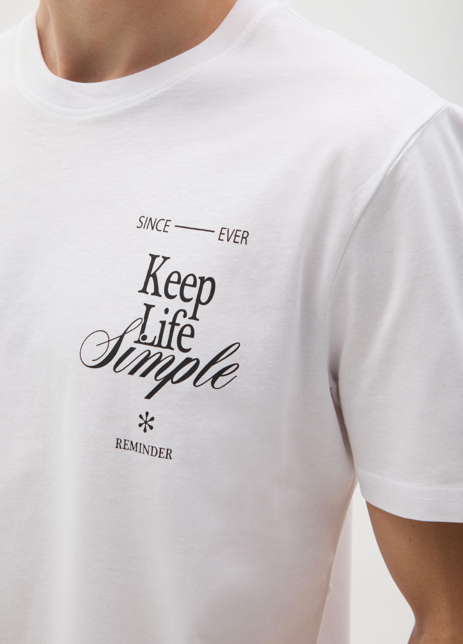 White pure cotton regular fit T-shirt