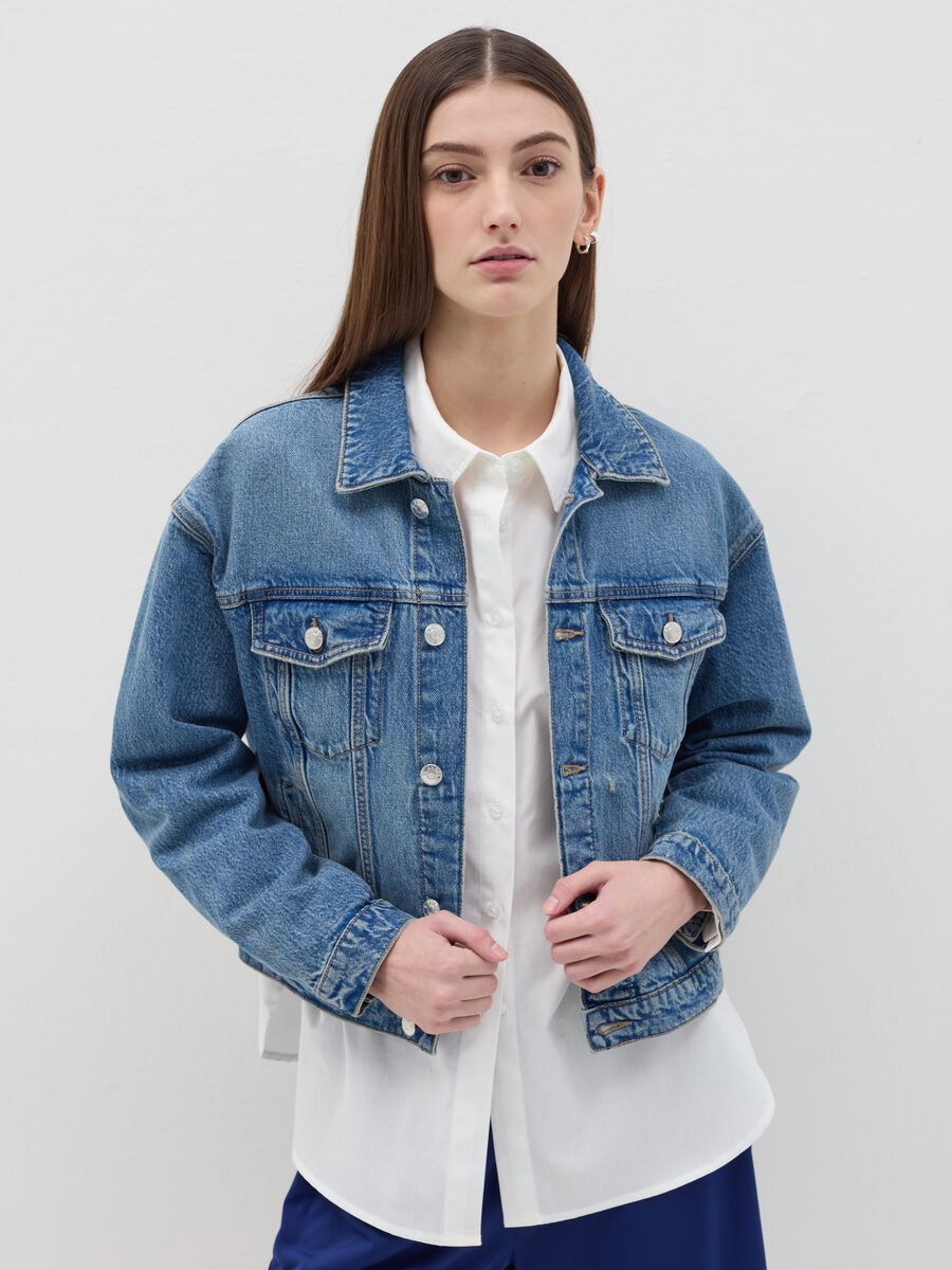 Short denim jacket_0