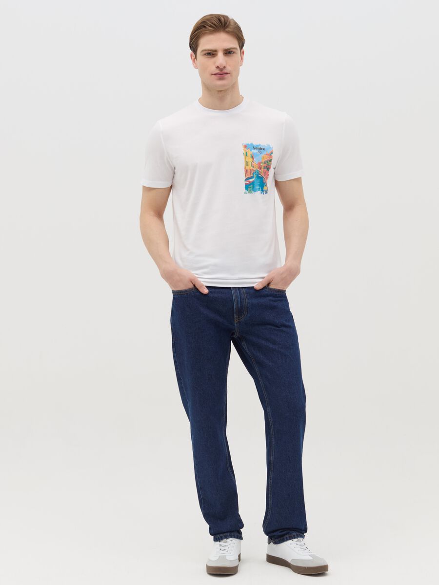 Cotton T-shirt with "Venice Italy" print_1