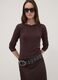 Brown slim-fit stretch viscose T-shirt_0