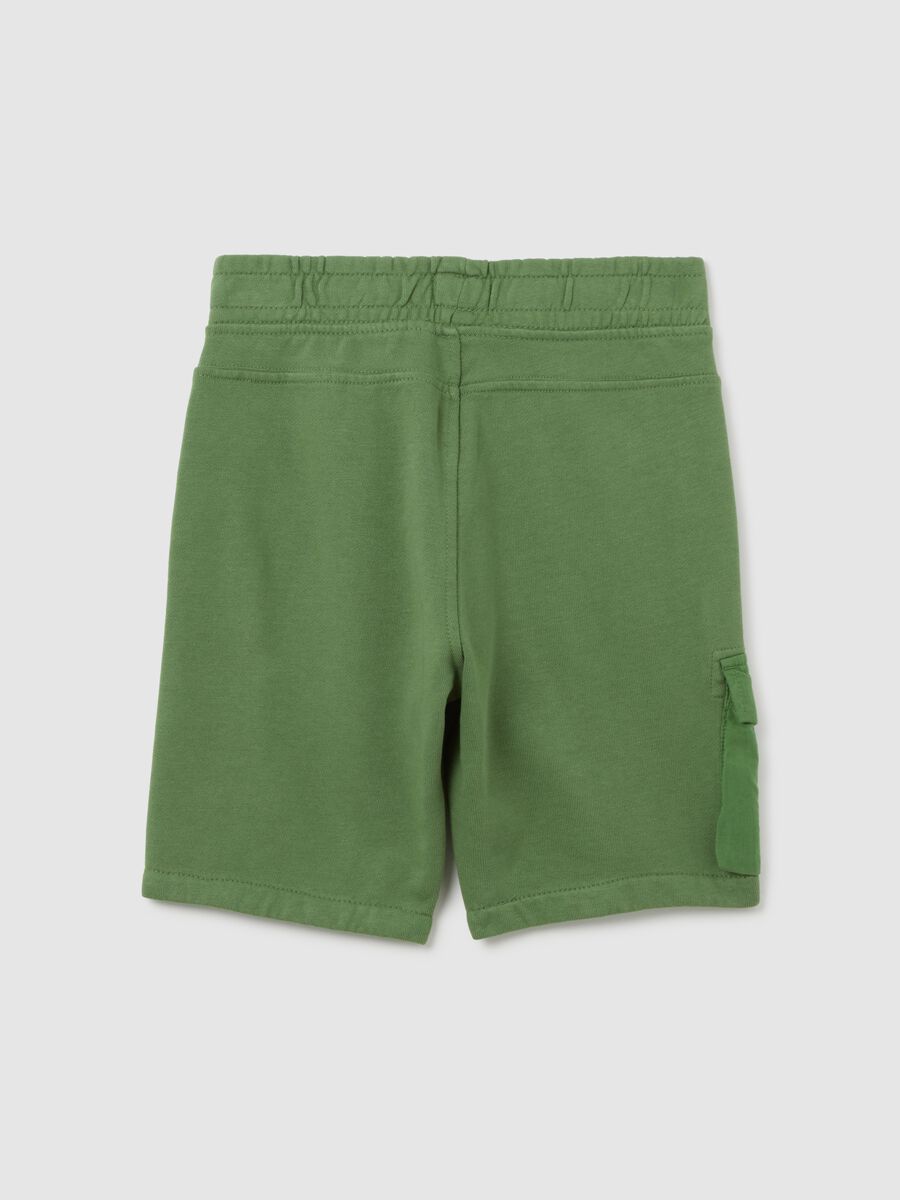 Green Baggy Pure Cotton Children's Shorts_1