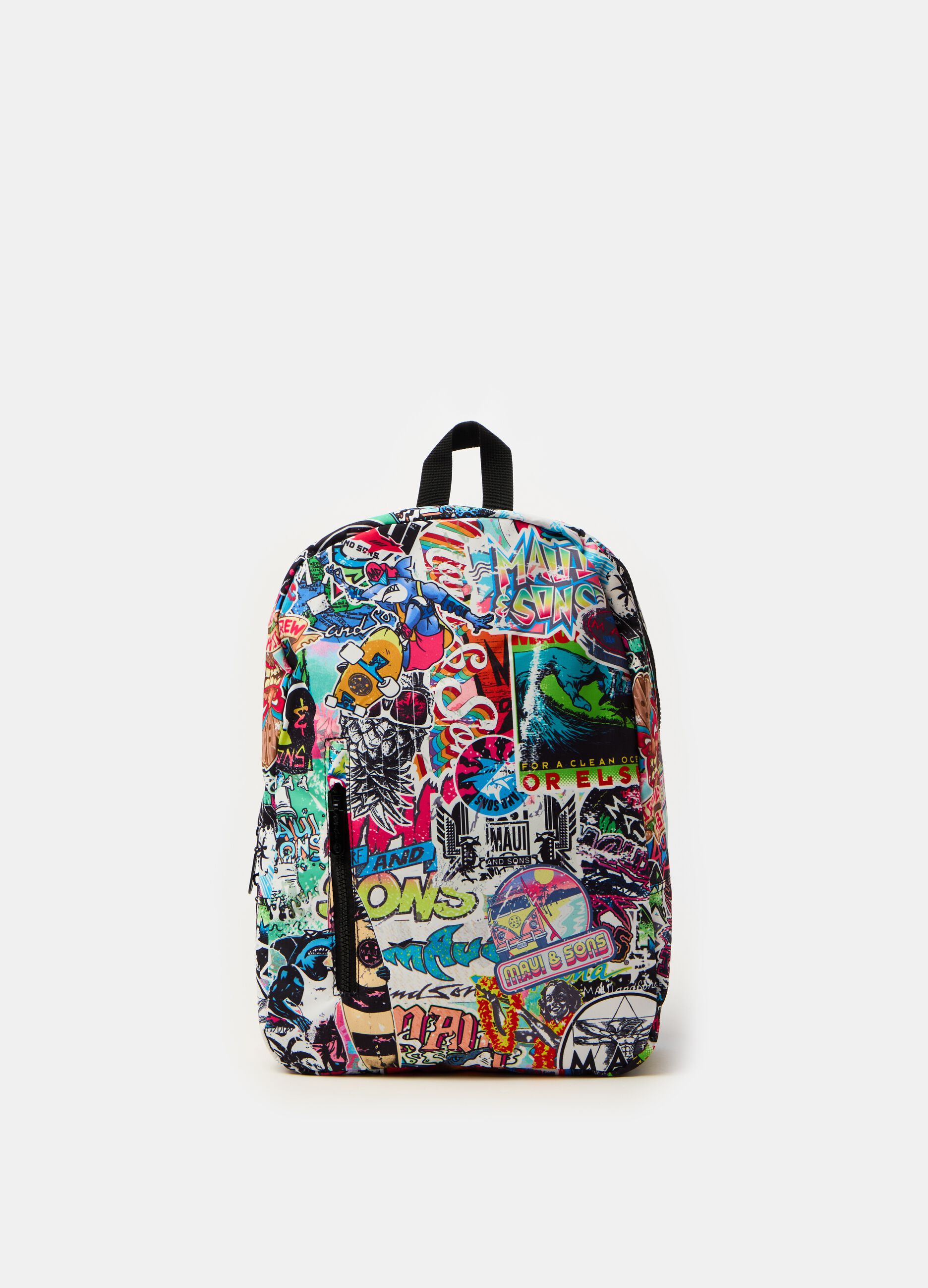 Ovs Zaino ovale con stampa graffiti