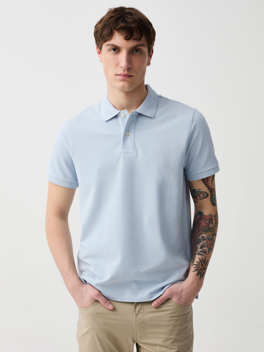 Organic cotton pique polo shirt_0