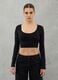 Cut Out Crop Long-sleeved Black_0