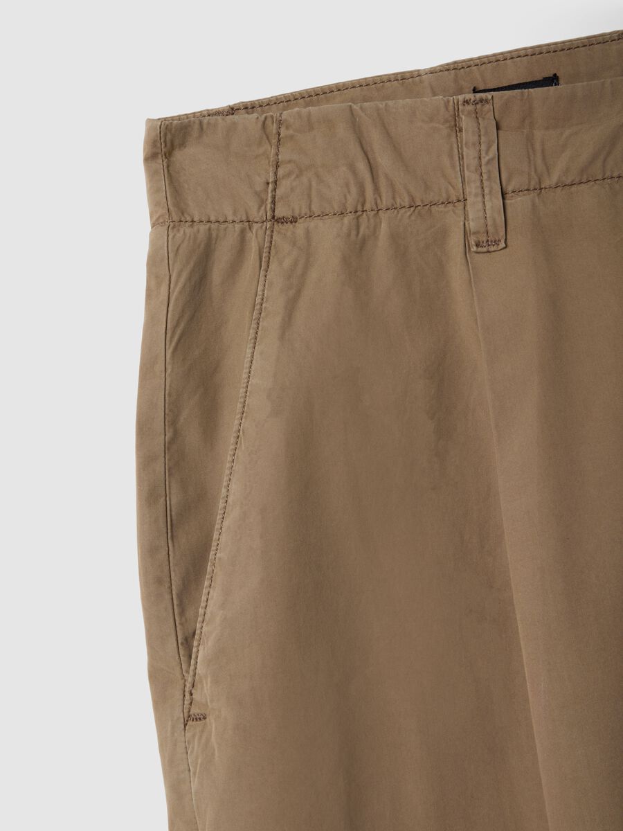 Baggy chino trousers in pure beige cotton_5