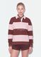 Brown striped cotton-blend sweatshirt with collar, relaxed fit_0
