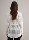 White viscose blend oversized fit semi-transparent check shirt_2