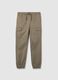 Green cotton cargo trousers relaxed fit_4