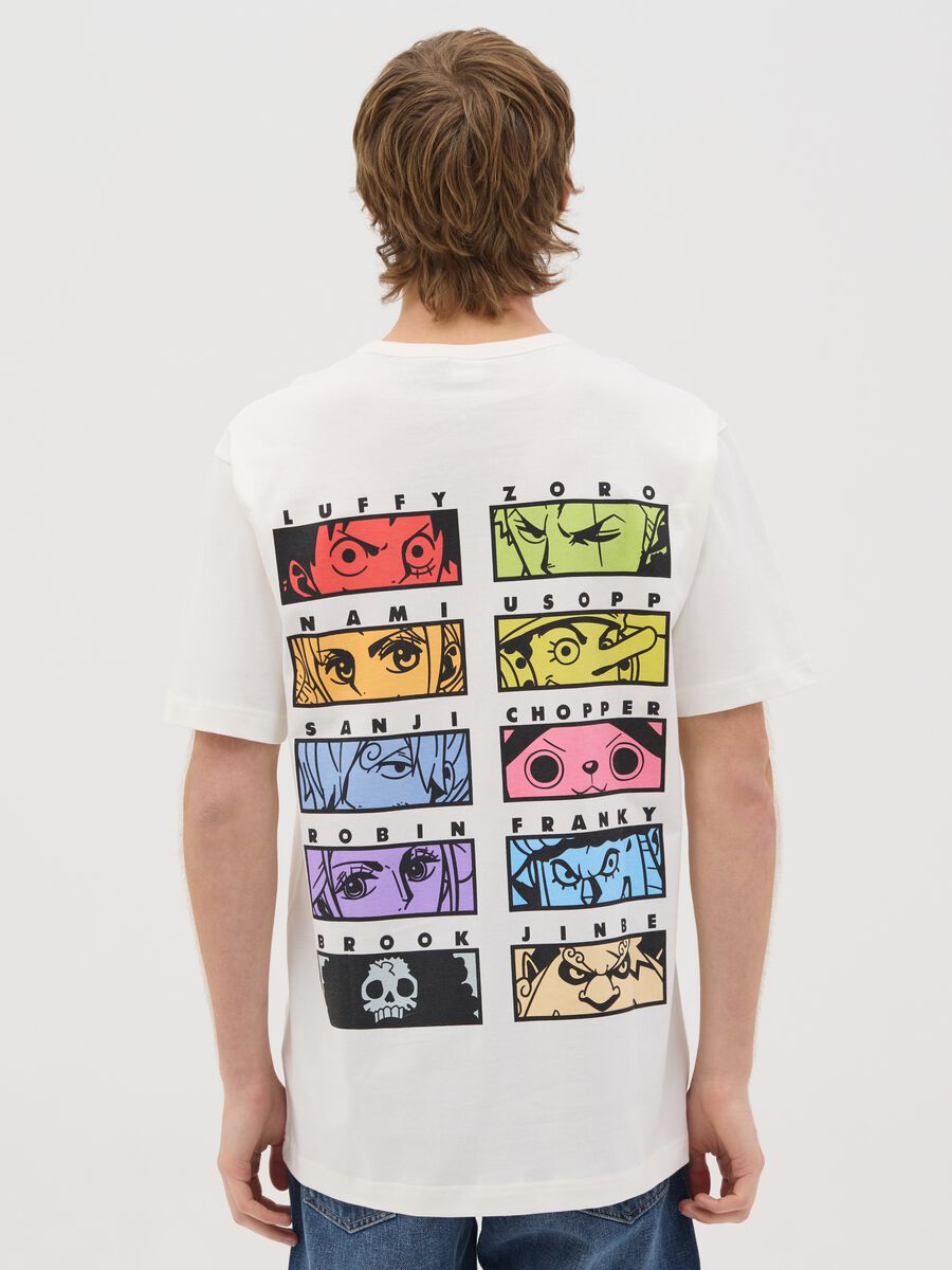 White T-shirt with One Piece print_2