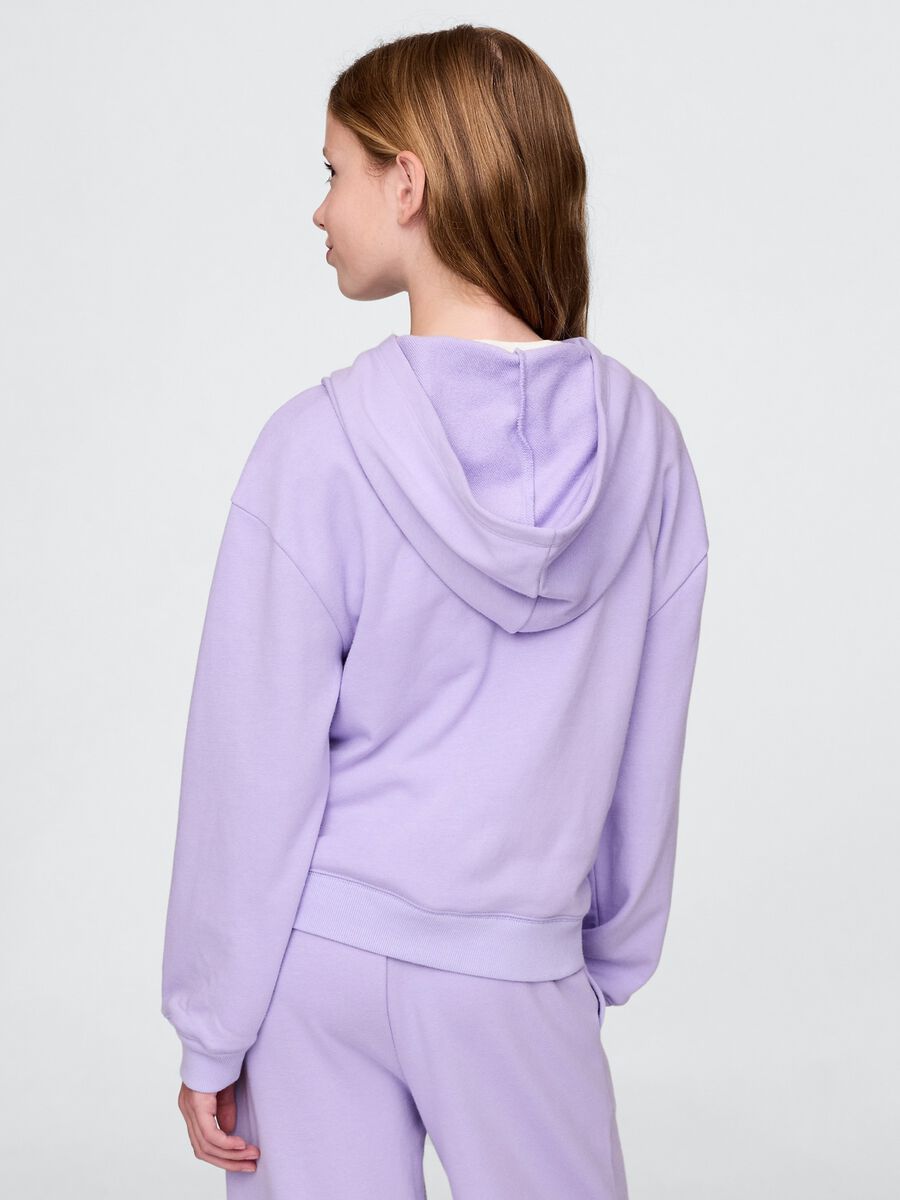 Lilac sweatshirt with hood and logo print_2