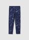 Girls' blue stretch cotton leggings_0