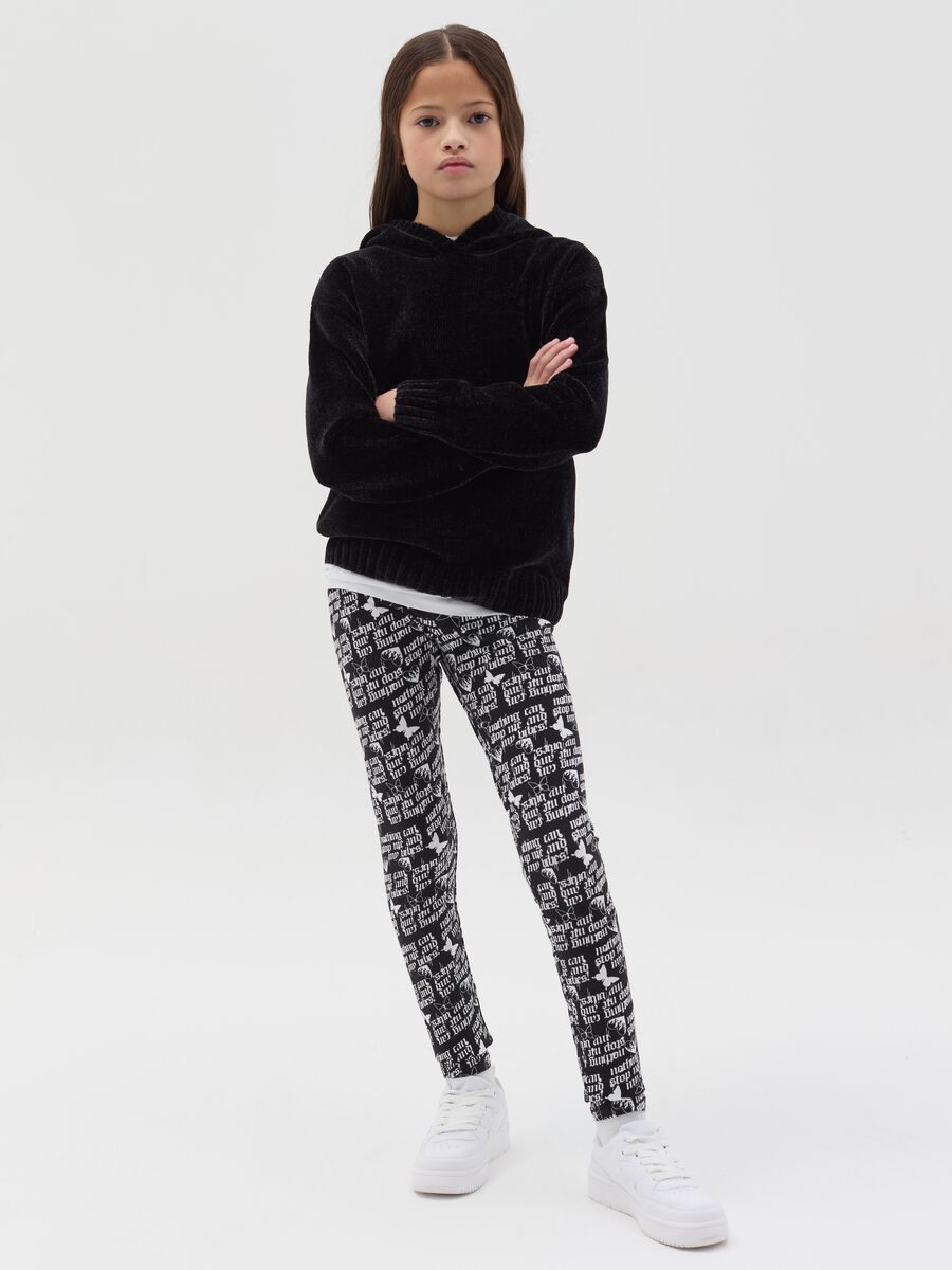 Printed stretch cotton leggings_1
