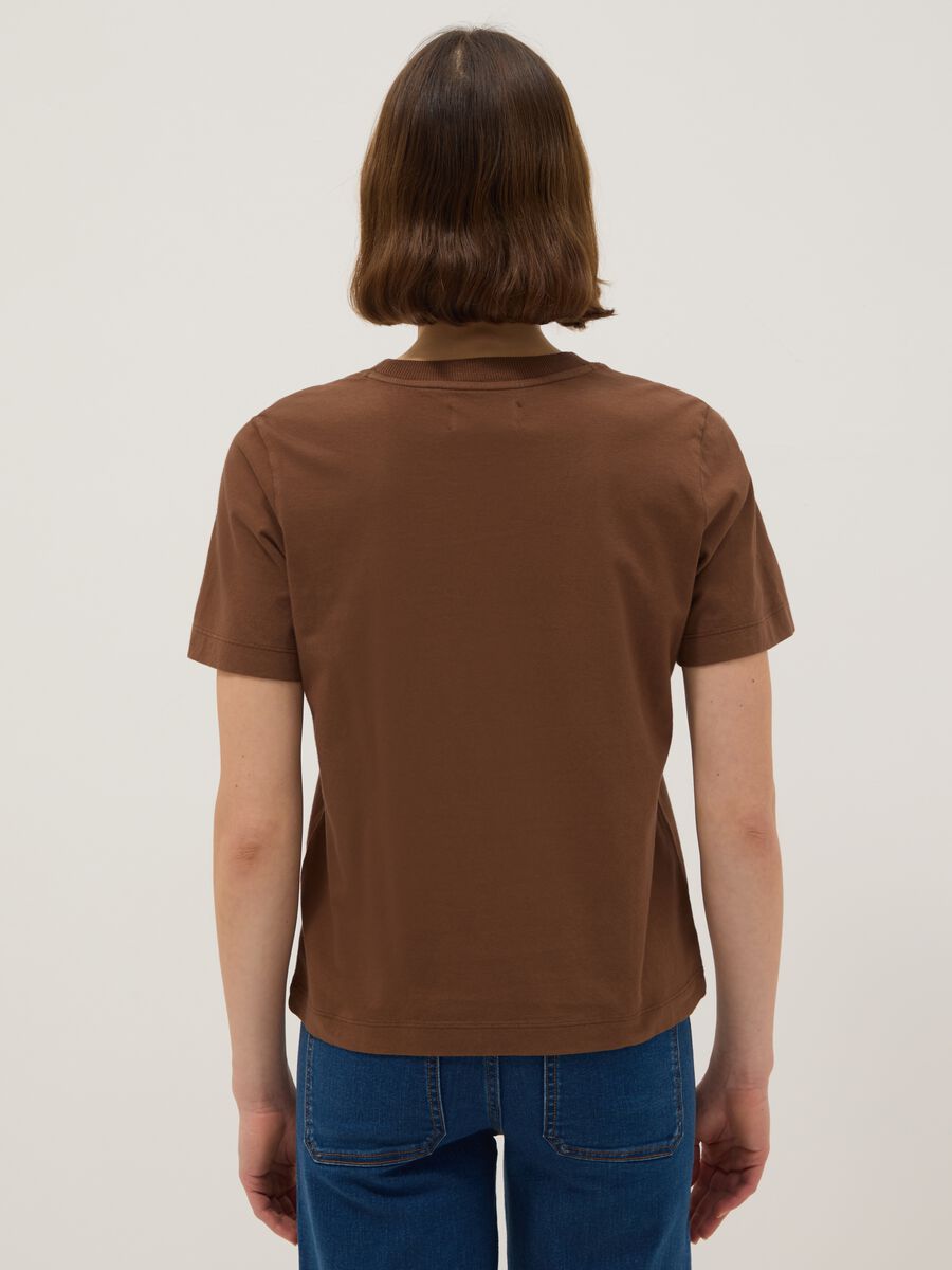 Brown pure cotton T-shirt_2