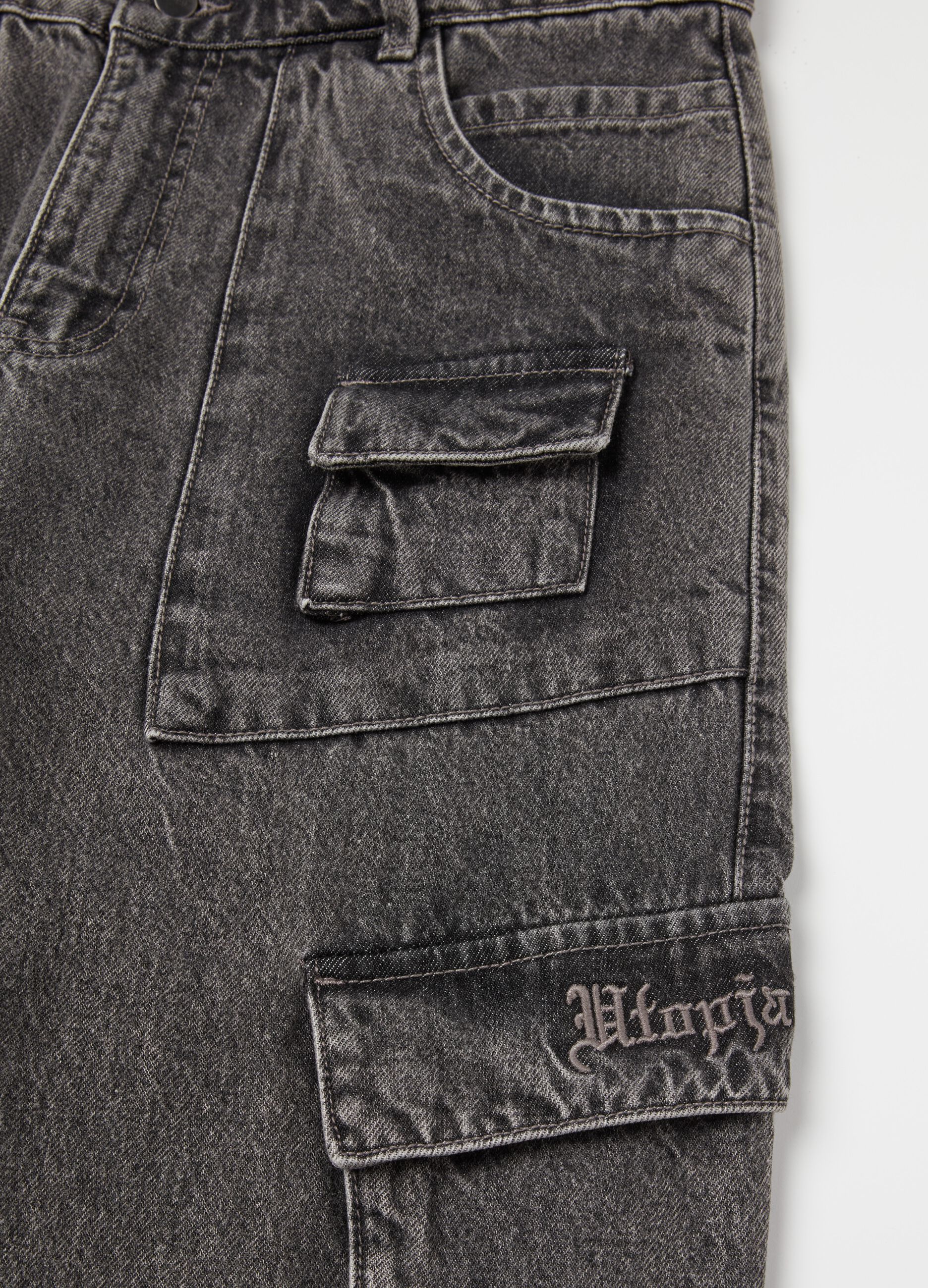 Denim Cargo Pants Vintage Grey