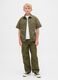 Green cargo trousers for boys_0