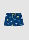 Blue fish-print boxer swim shorts for baby boys_0
