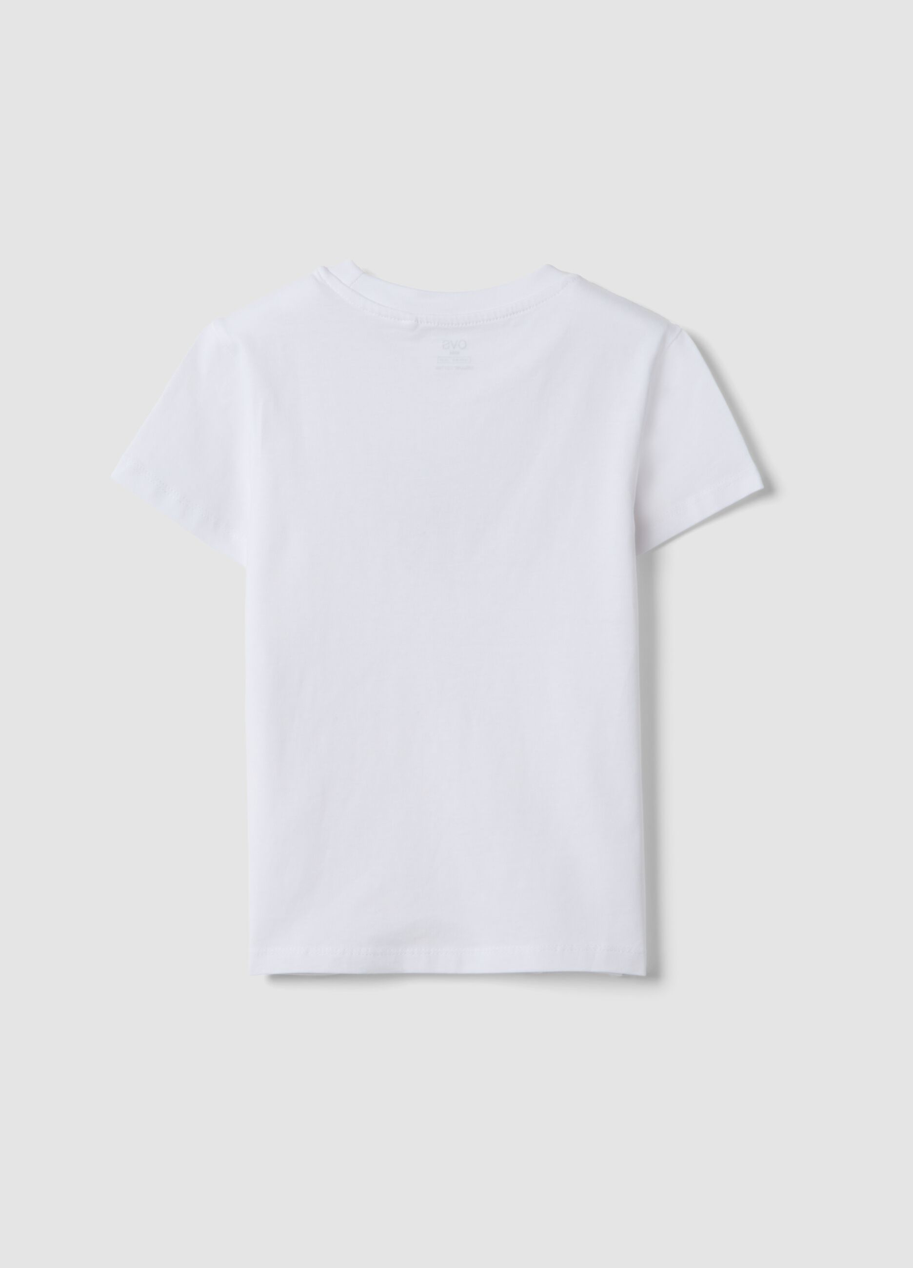 T-shirt bianca in cotone organico a maniche corte per ragazza regular fit