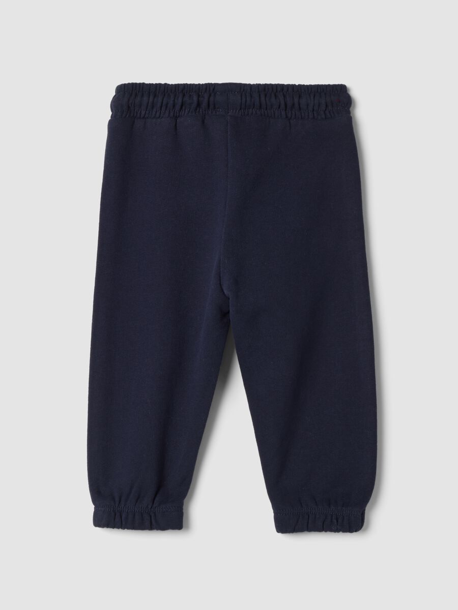 Pantaloni jogger blu in puro cotone organico_1