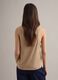 Beige cotton blend regular fit V-neck tank top_3