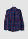 Blue checked Oxford shirt in pure cotton, regular fit_6