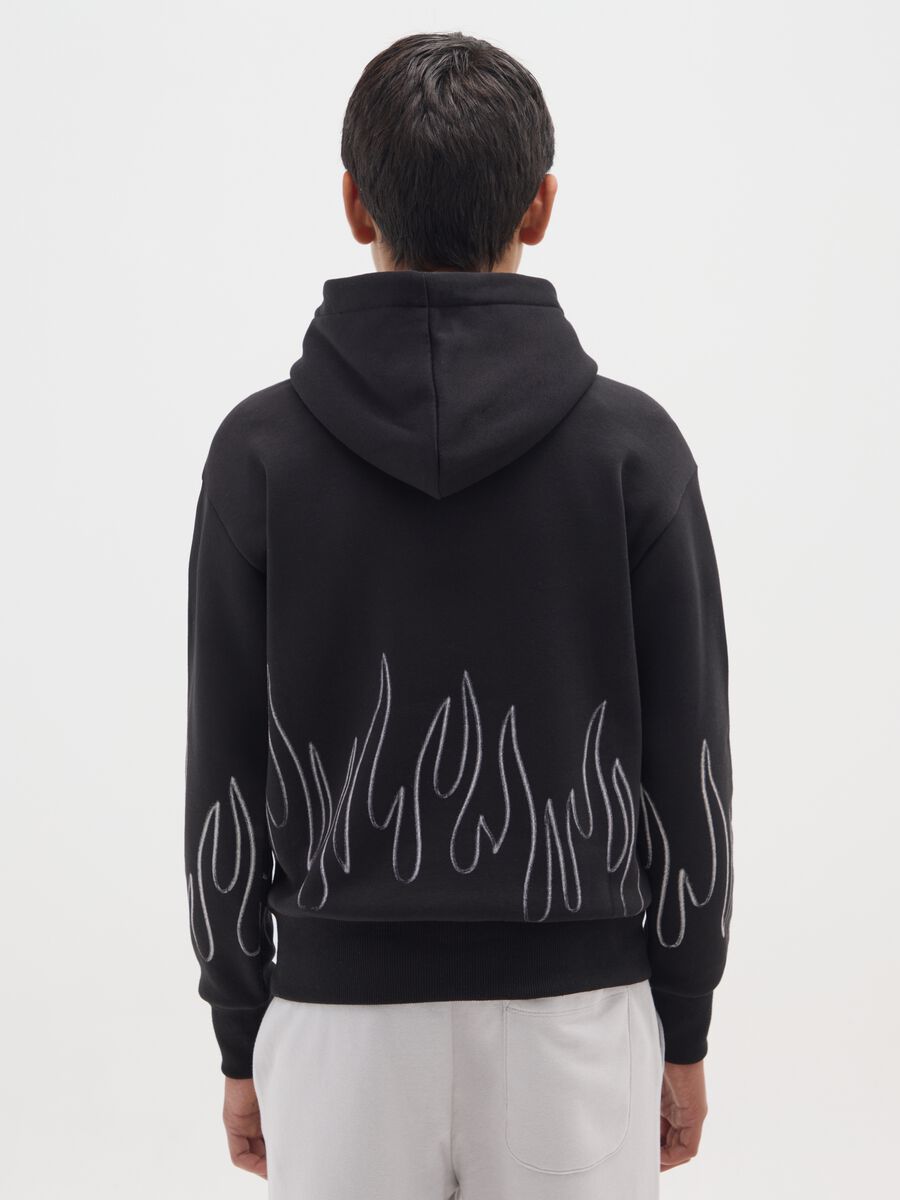 Boys' black regular fit cotton blend sweatshirt_1