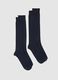Twin pack of long blue cotton blend socks_0