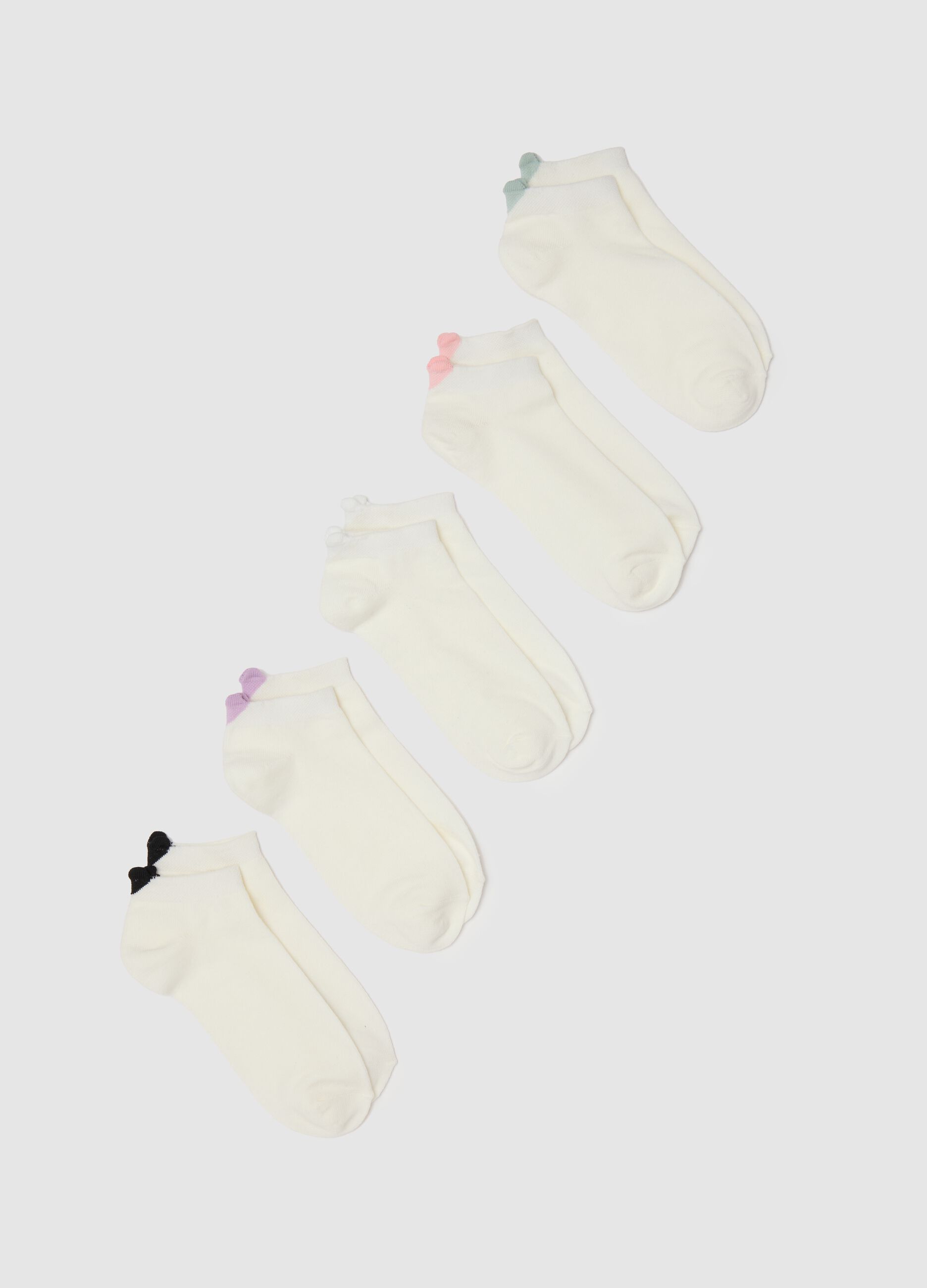 White short socks with pompons by Ovs