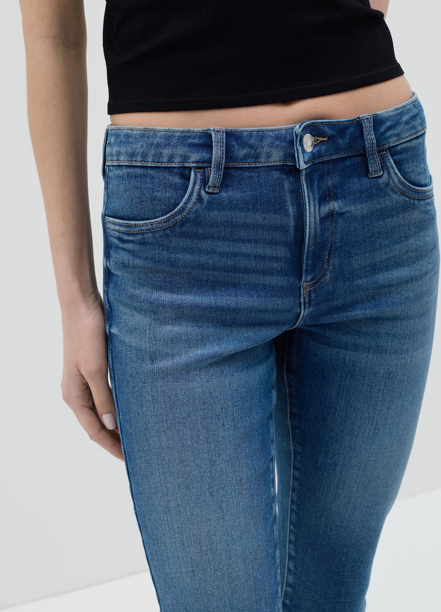 Capri shorts in denim