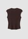 T-shirt fitted marrone in modal elasticizzato a costine ALTAVIA STUDIO_7
