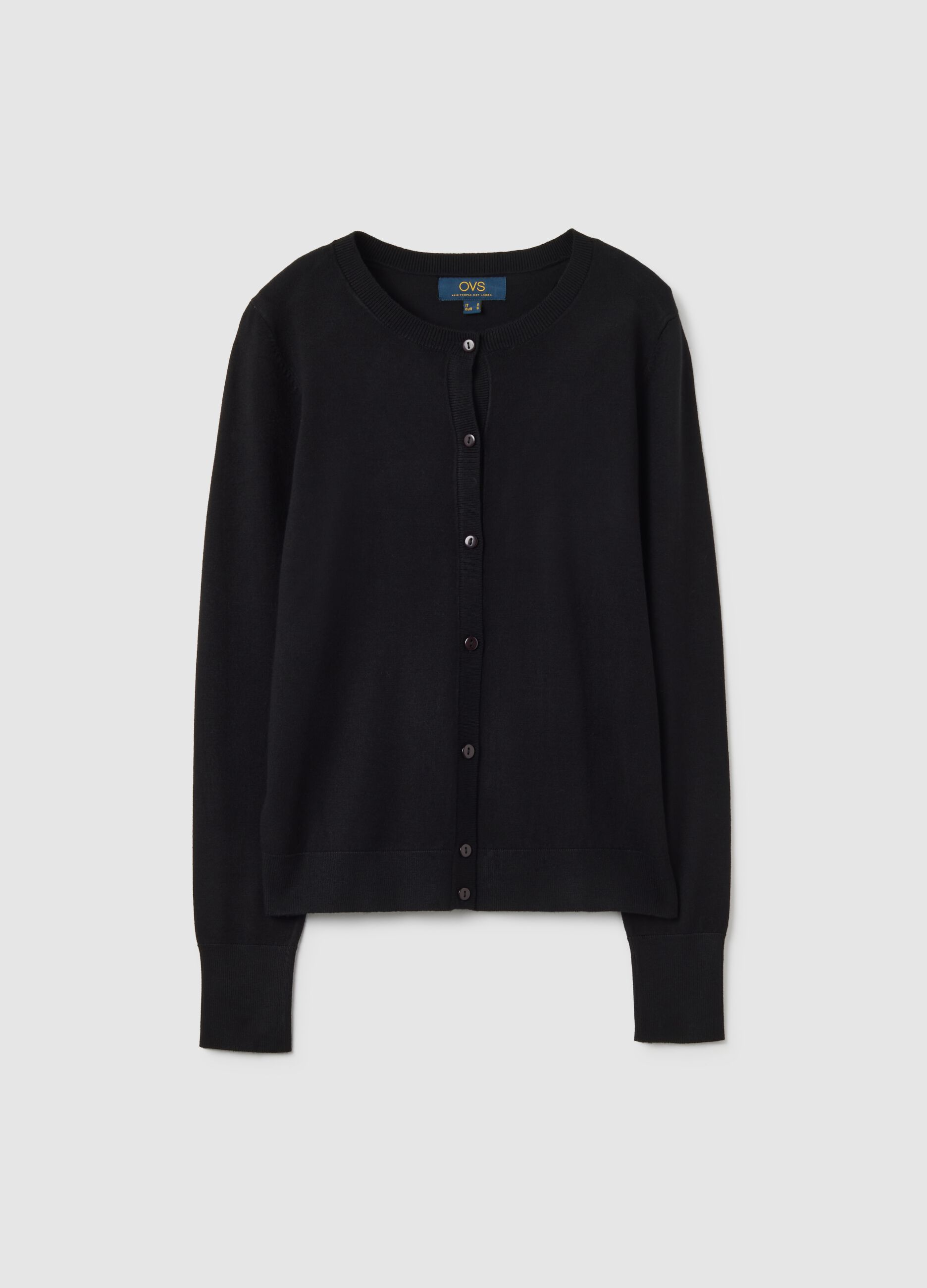 Black Regular Fit Viscose Blend Cardigan
