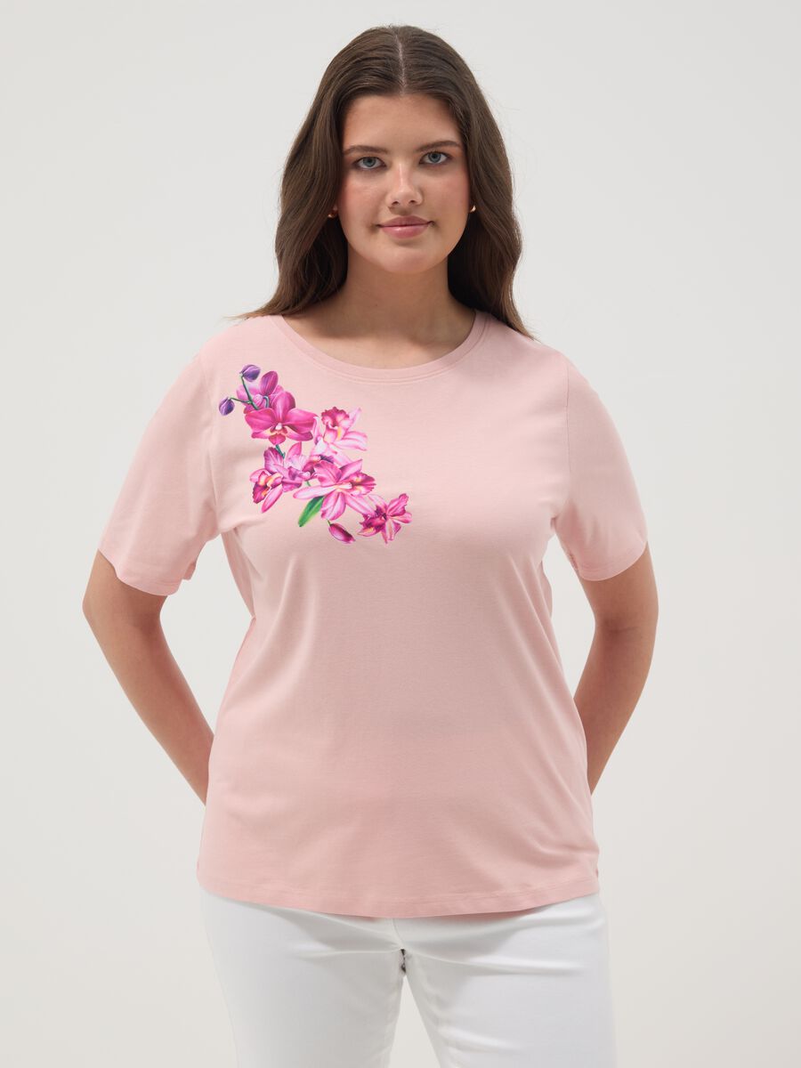 Pink pure cotton regular fit t-shirt with print_0