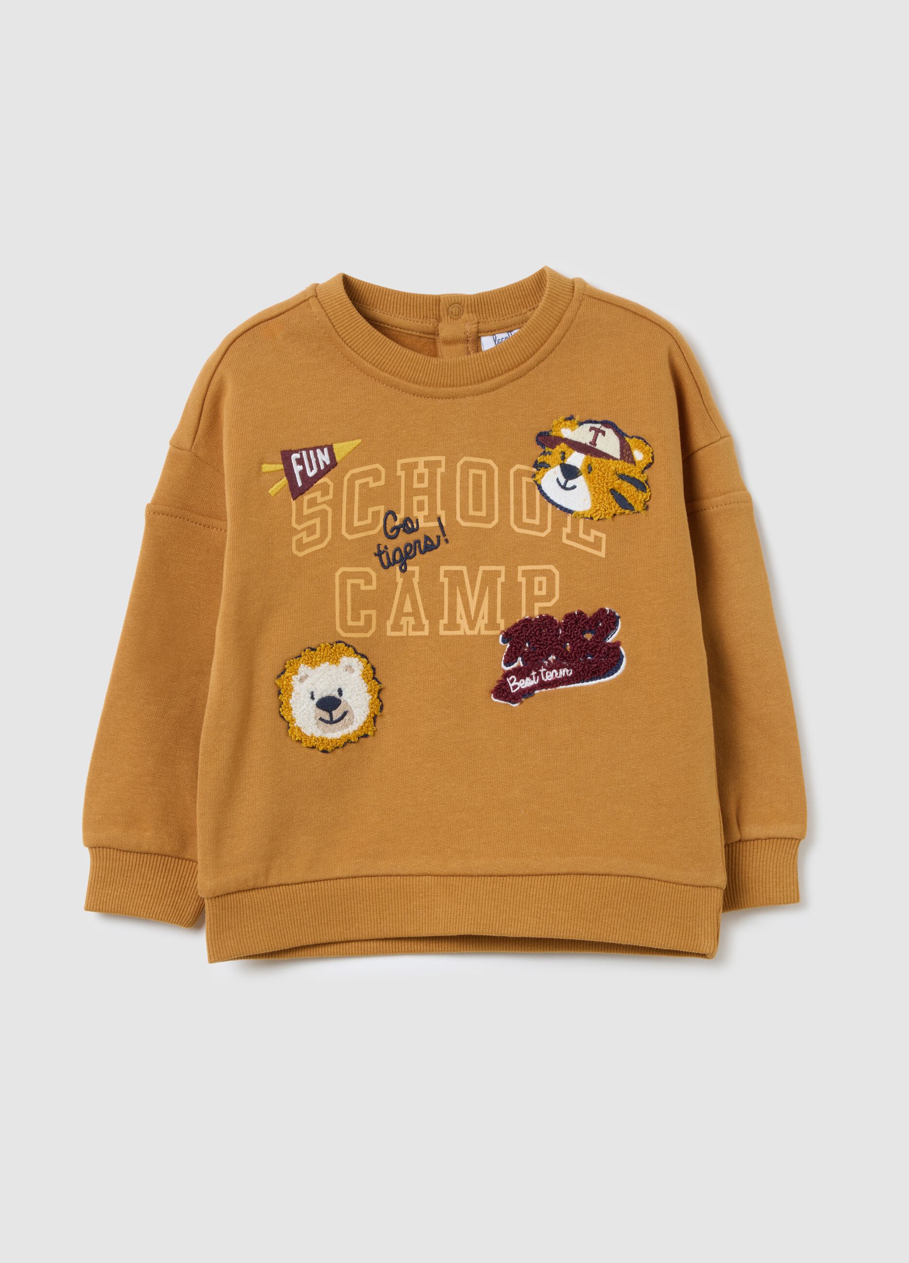 Children's sweatshirt in pure cotton brown regular fit