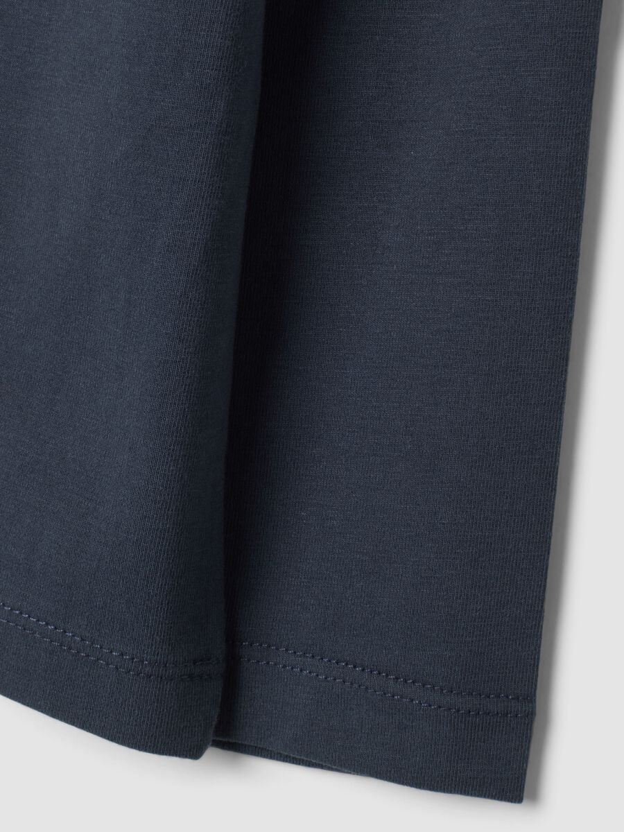 Blue organic stretch cotton crew-neck T-shirt_3