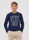 Blue organic cotton graphic print T-shirt for boys_0