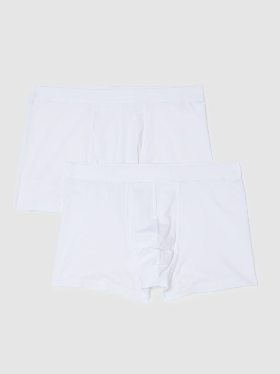 Two-pack of white stretch cotton boxer shorts with regular fit_0