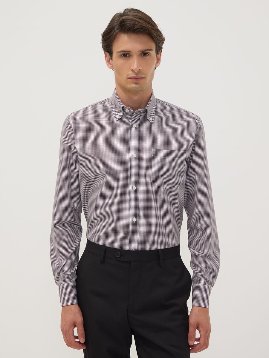 Camicia easy iron multicolor in misto cotone con collo button down regular fit_0
