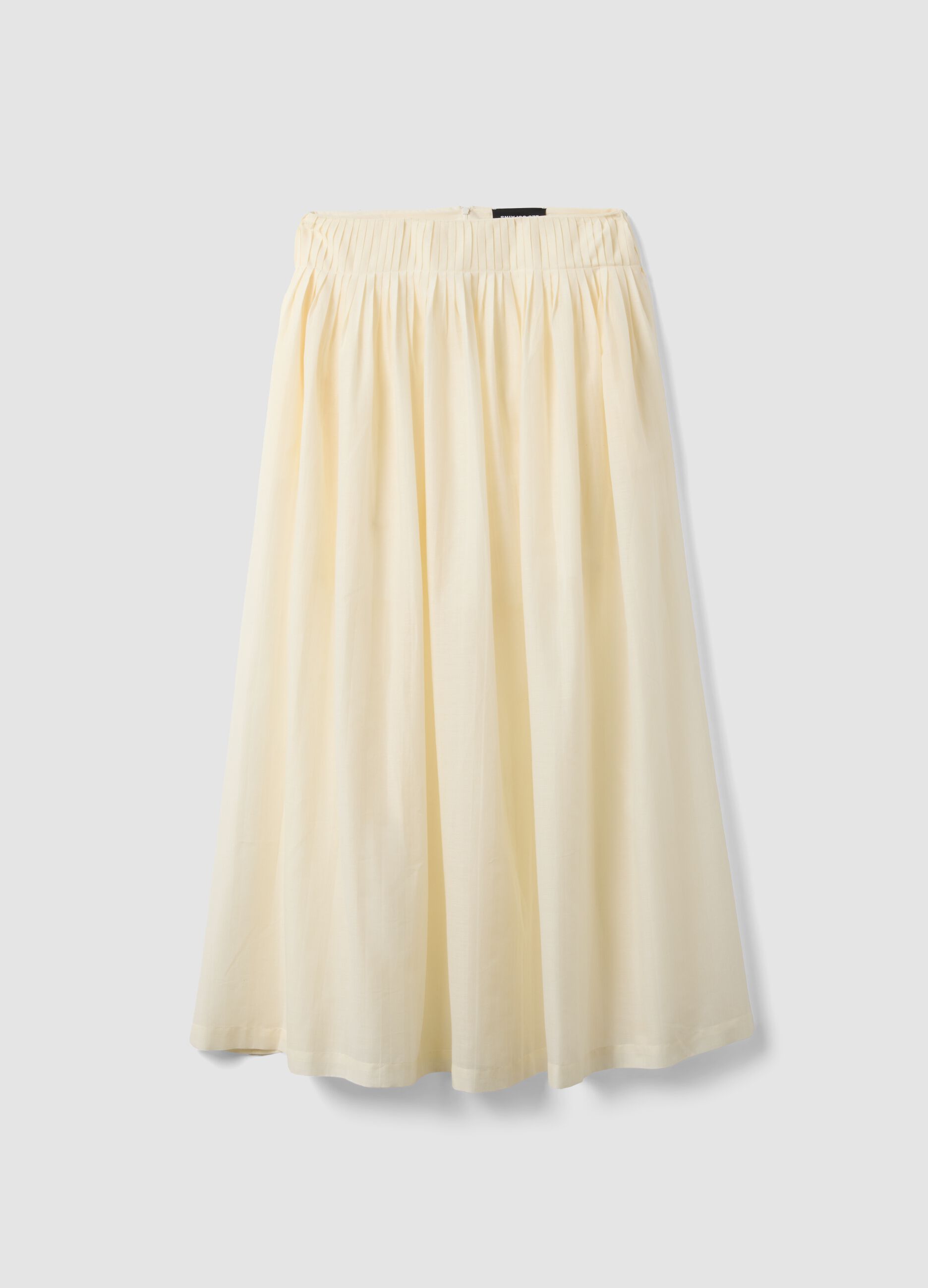 Beige pure cotton midi skirt