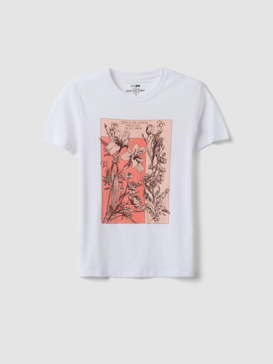T-shirt in puro cotone bianca regular fit con stampa_4