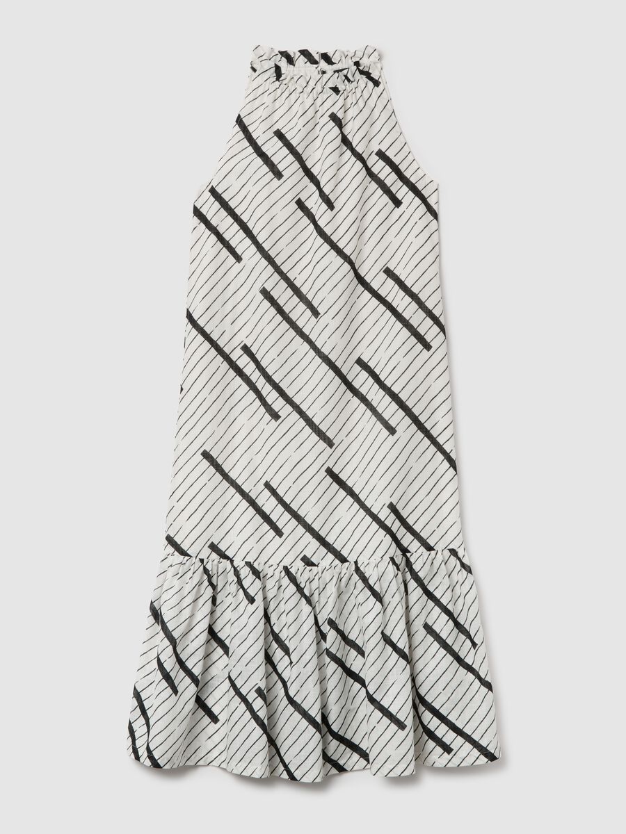 Women's long dress in pure multicolour cotton, oversized_4