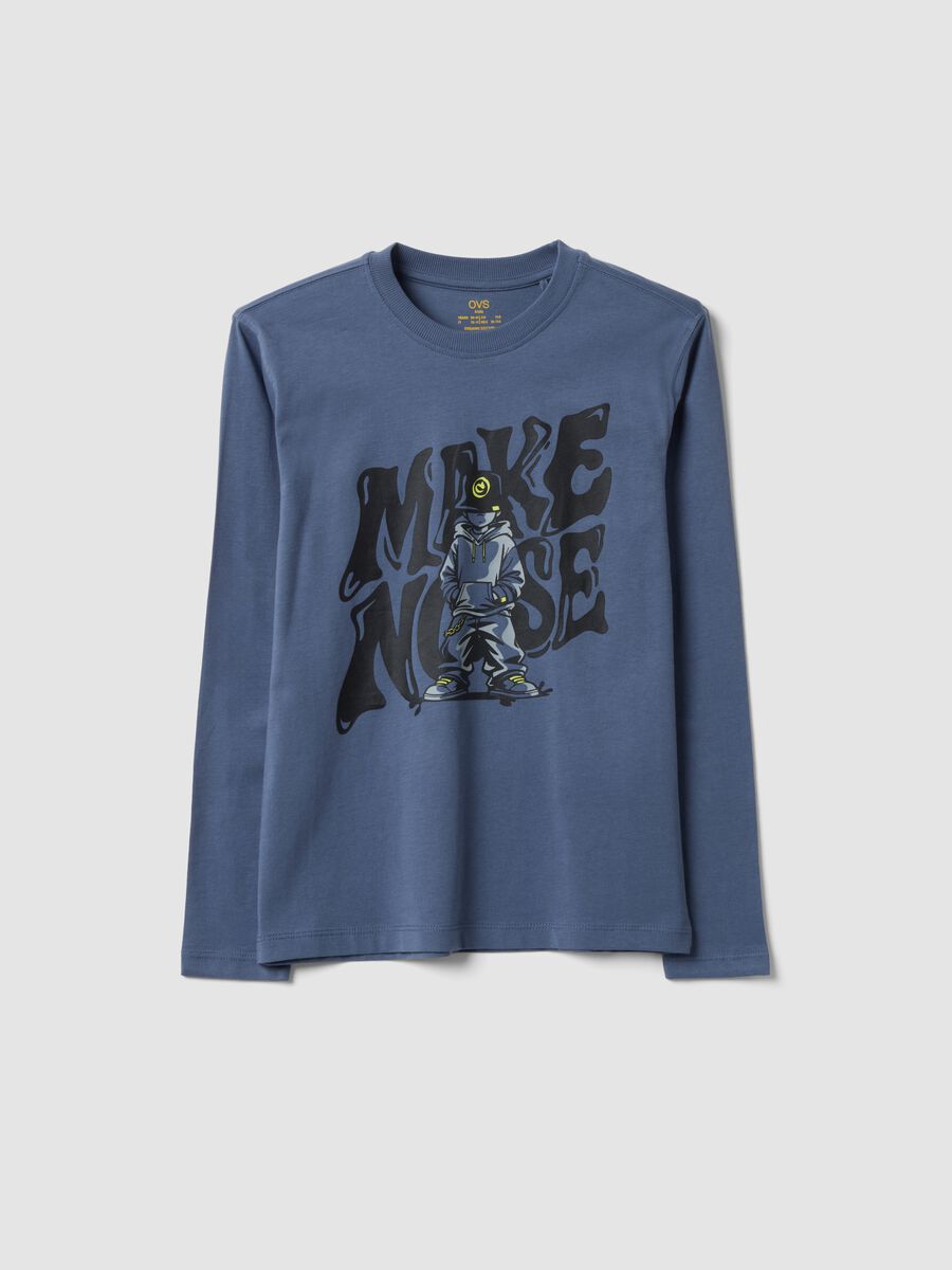 Grey relaxed-fit T-shirt in pure organic cotton for boys_0