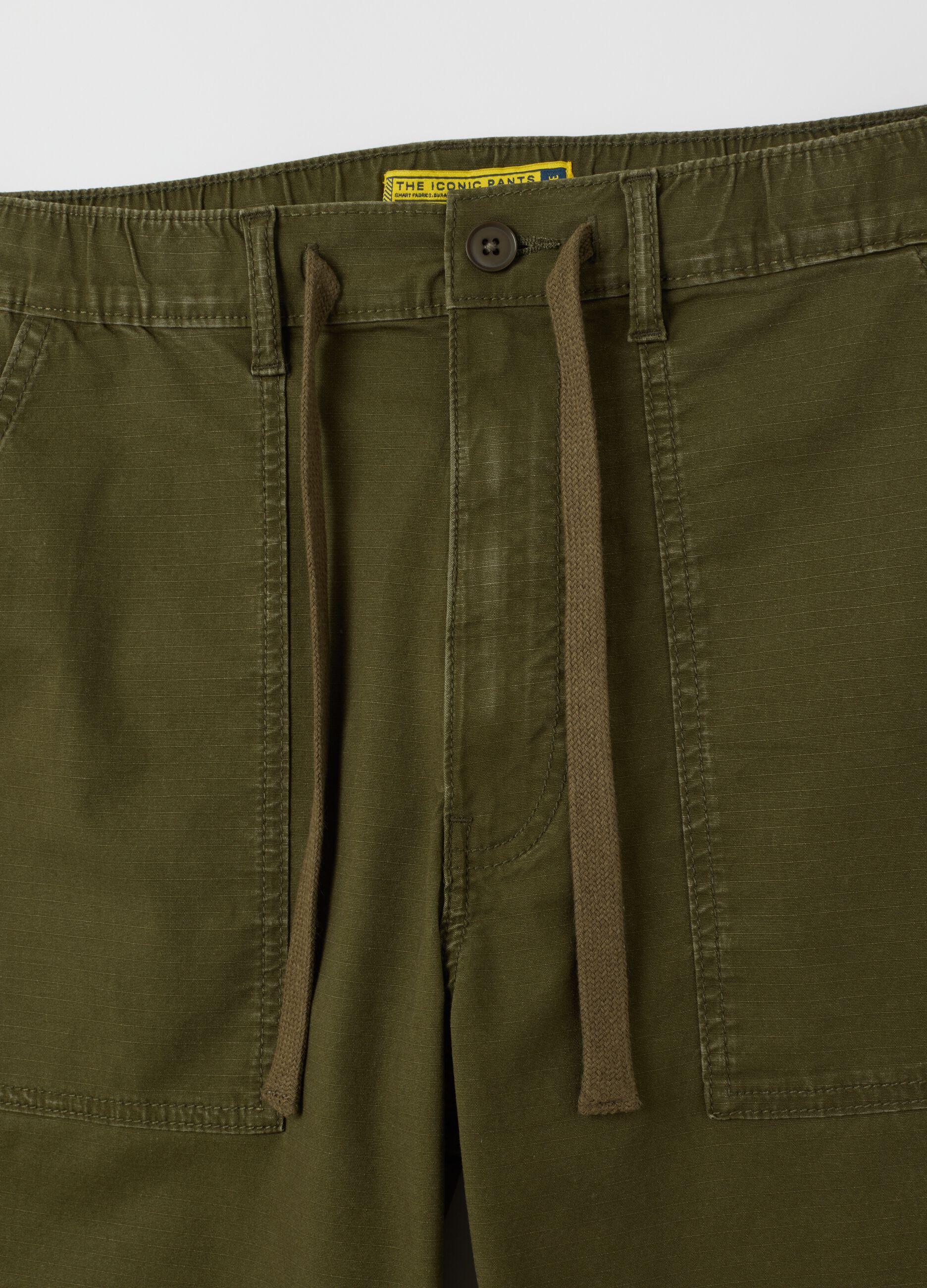 Men's Green Stretch Cotton Regular Fit Shorts