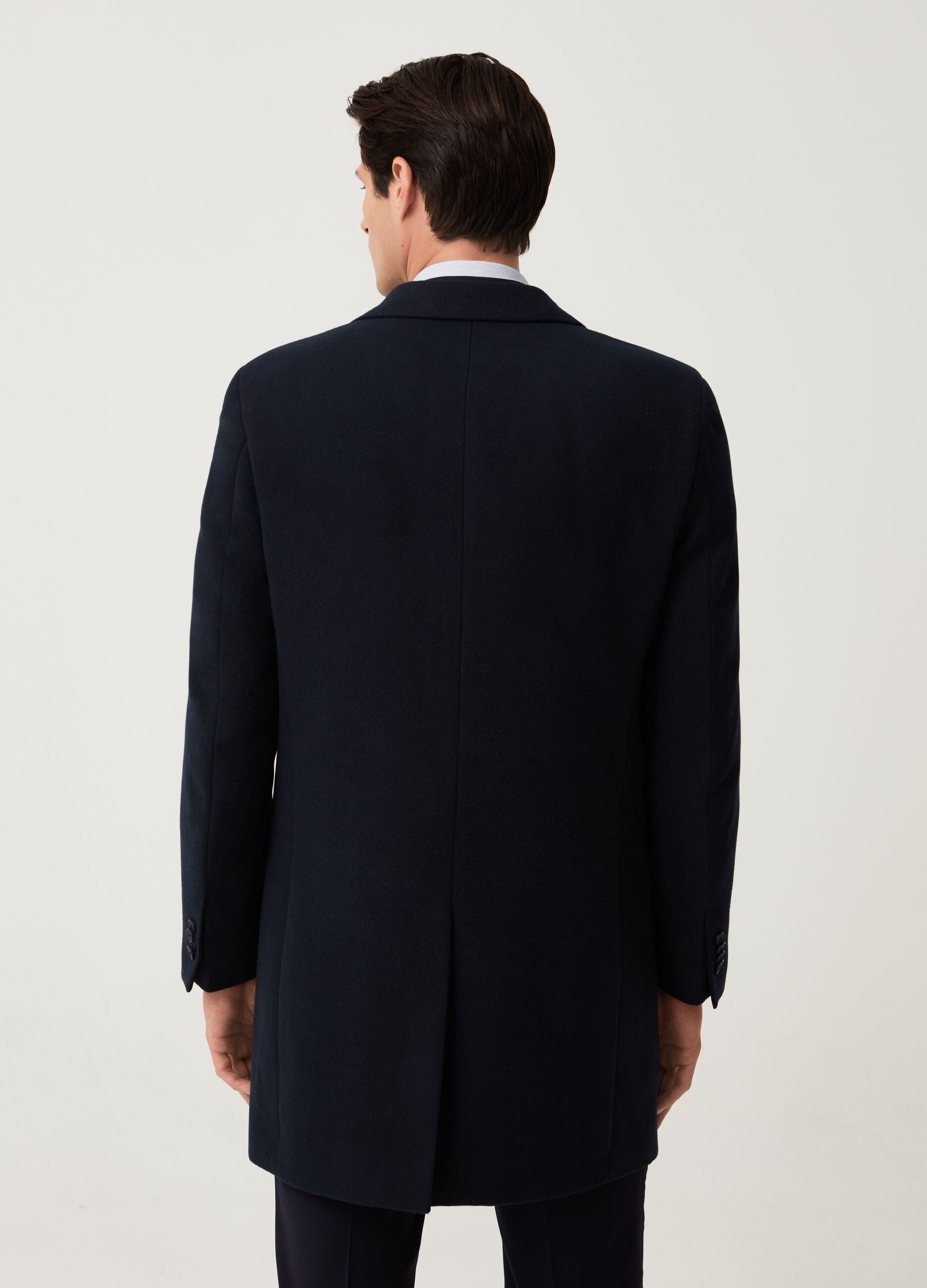 Cappotto slim fit in panno velour