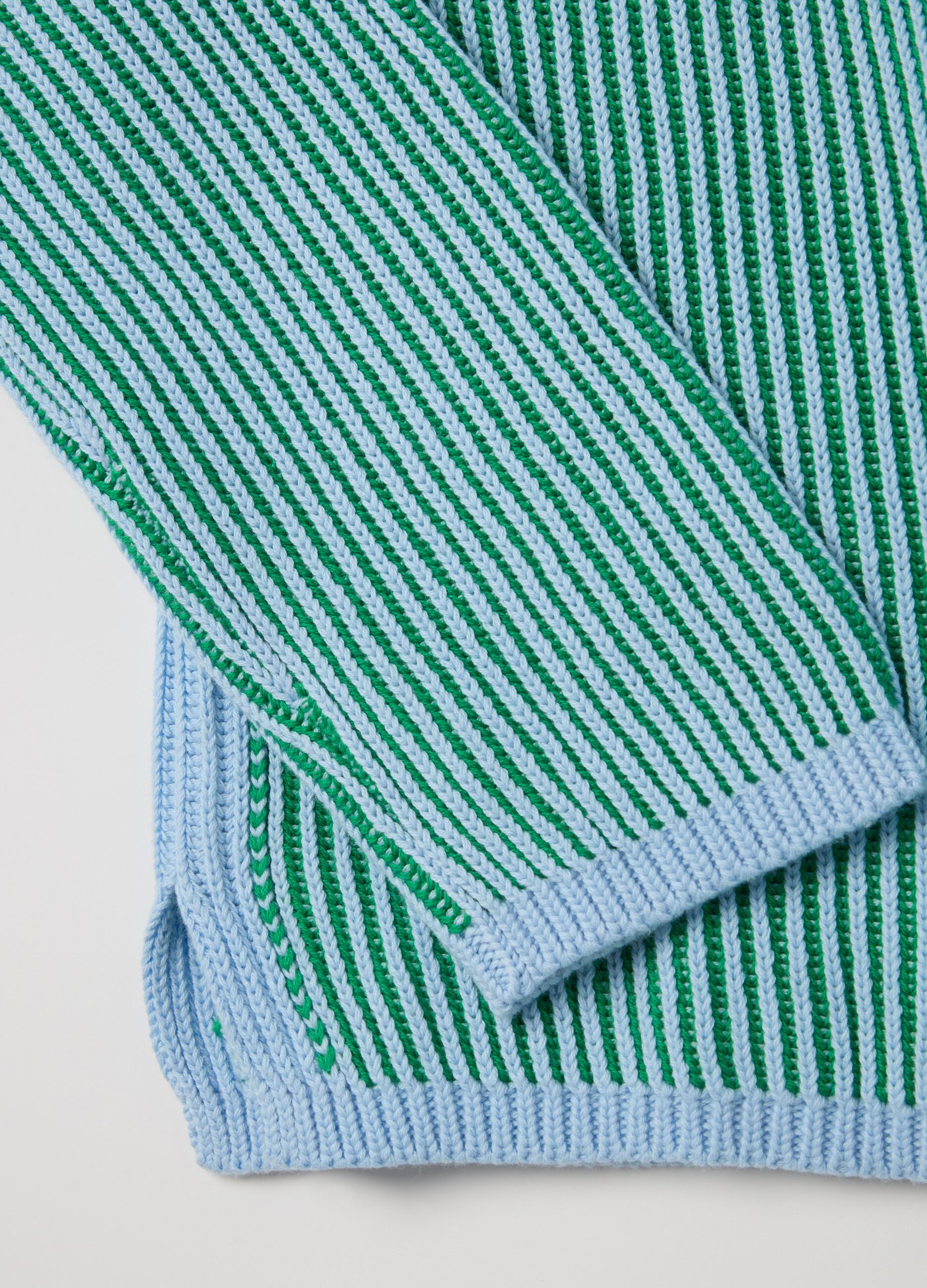 Cotton pullover with striped weave