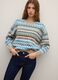 Multicolour Crew Neck Sweater with Geometric Pattern, Regular Fit_0