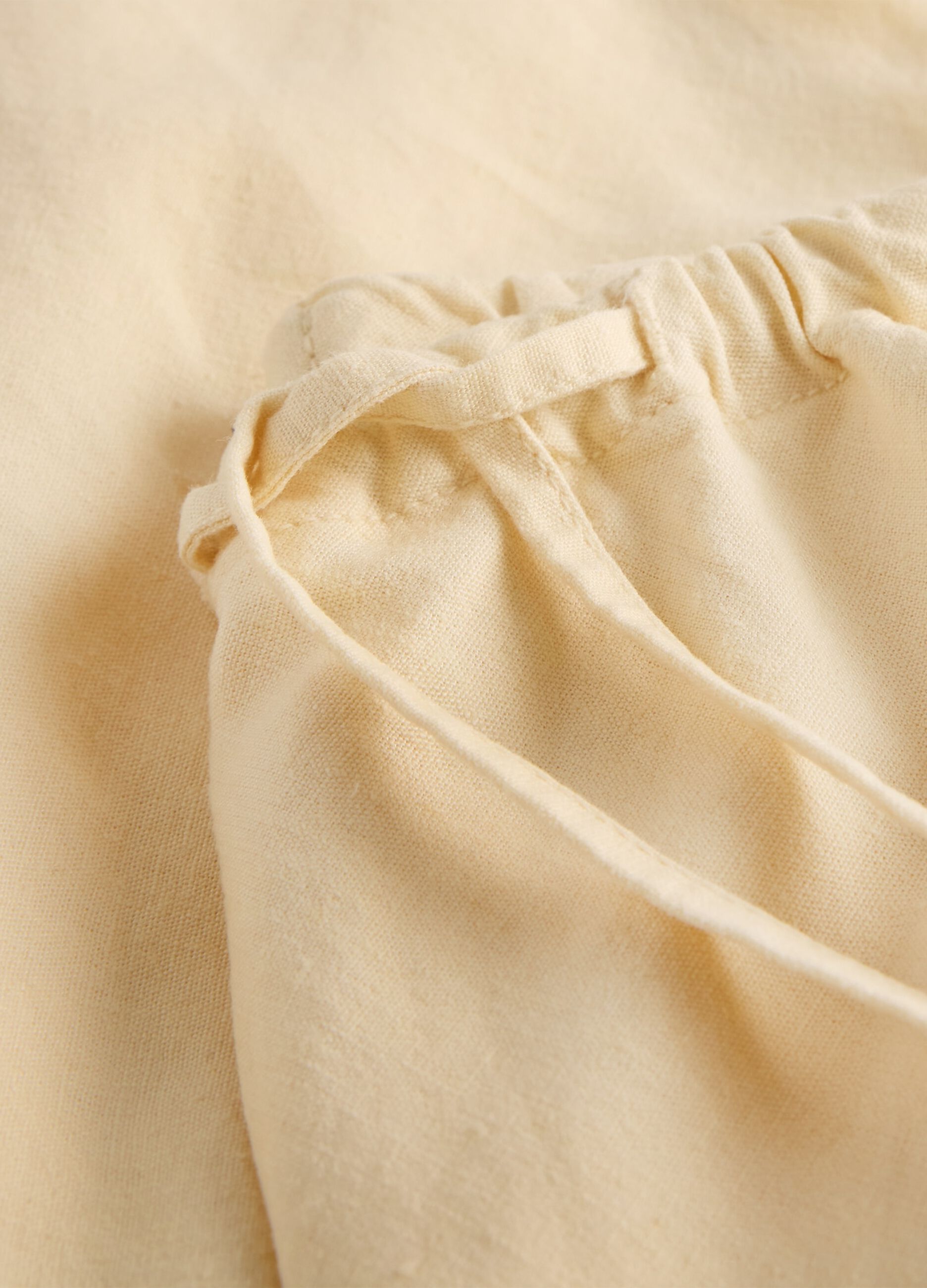 Long beige skirt in linen and viscose