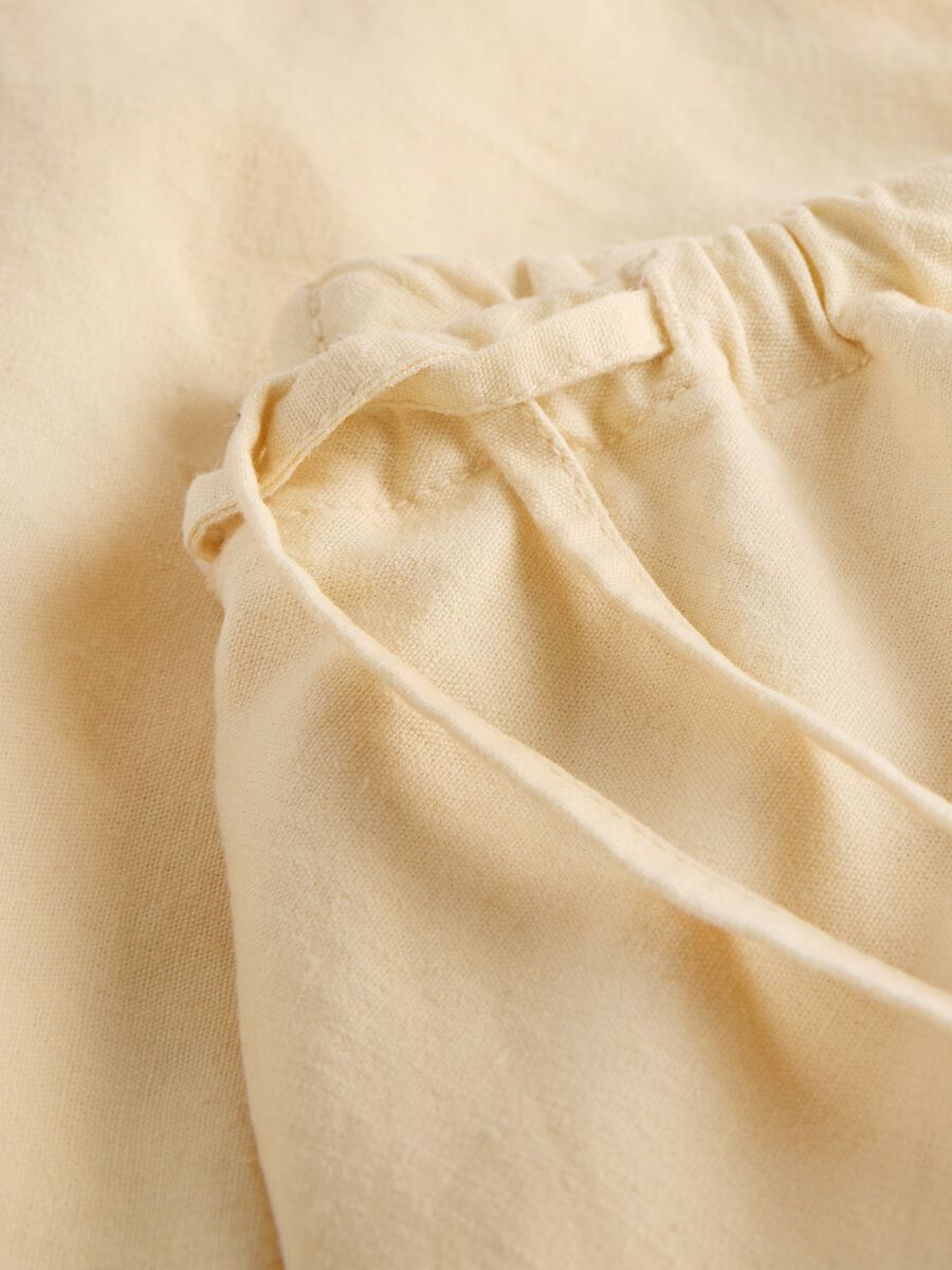 Gonna lunga beige in lino e viscosa_4