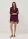Purple pure organic cotton kaftan with V-neck_0